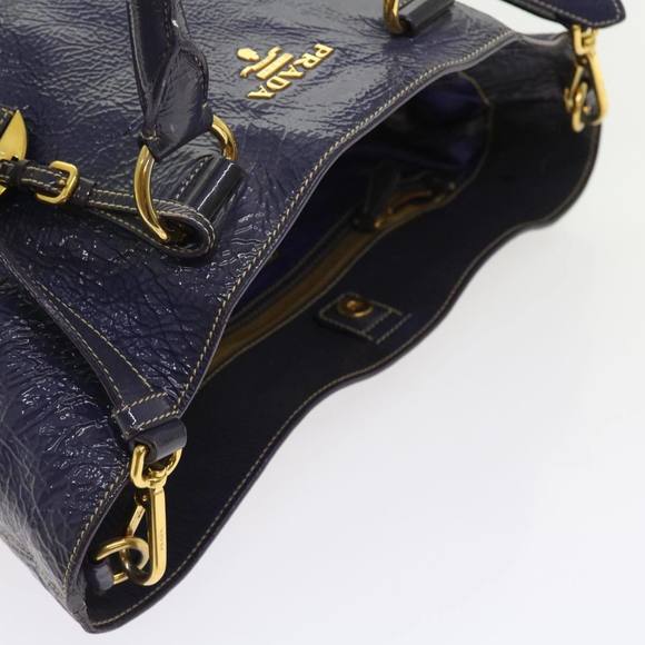PRADA Hand Bag Enamel 2way Purple Auth 56587 - Picture 6 of 16